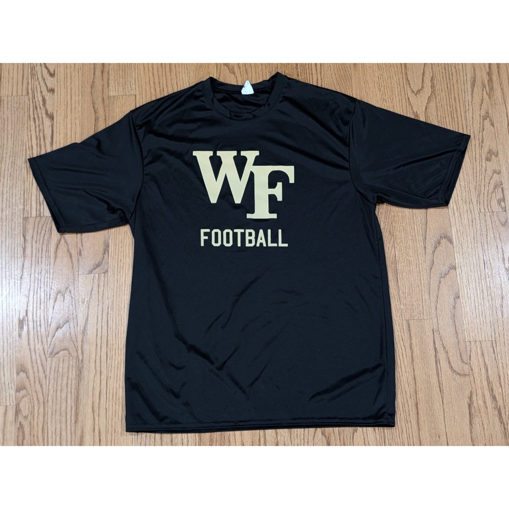 Wake Forest Demon Deacons Football T-Shirt Tee Athletic Cut Black Men's Large